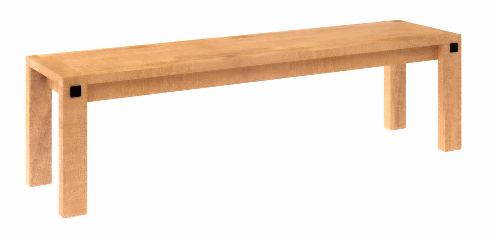 Landscape Bank BARANDA Holzbank mit rechteckiger Sitzfläche und vier stabilen Beinen, seitliche Perspektive