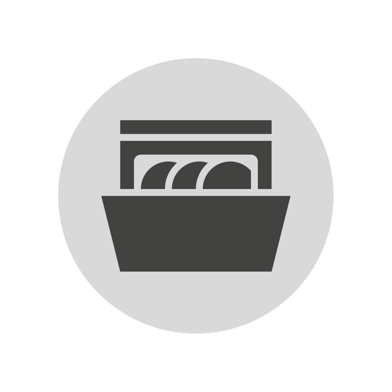 Symbool voor vaatwasmachinebestendig kinderbestek, vooraanzicht