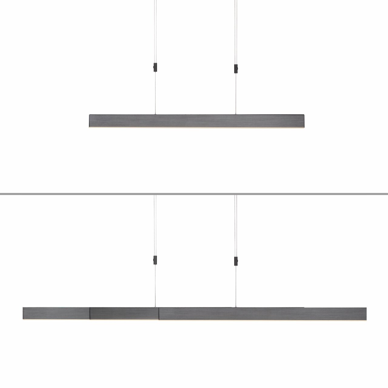 LED-Pendelleuchte PURE MOTO in moderner, minimalistischer Ausführung, seitliche Perspektive