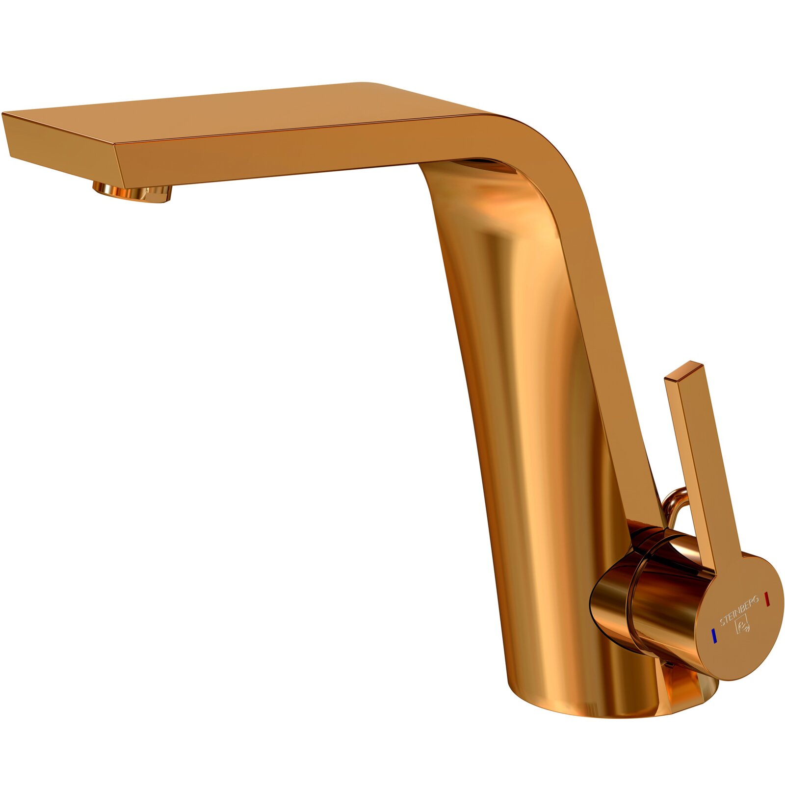 Zurbrüggen Waschtisch-Einhebelmischer 260 Goldener Waschtisch-Einhebelmischer in seitlicher Perspektive