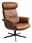 Zurbrüggen Relaxsessel TIME OUT Brauner Ledersessel mit hoher Rückenlehne und schwarzem Drehfuß, seitliche Perspektive