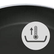 Nahaufnahme einer Pfanne CERADUR PROFI mit Temperaturanzeige-Symbol.