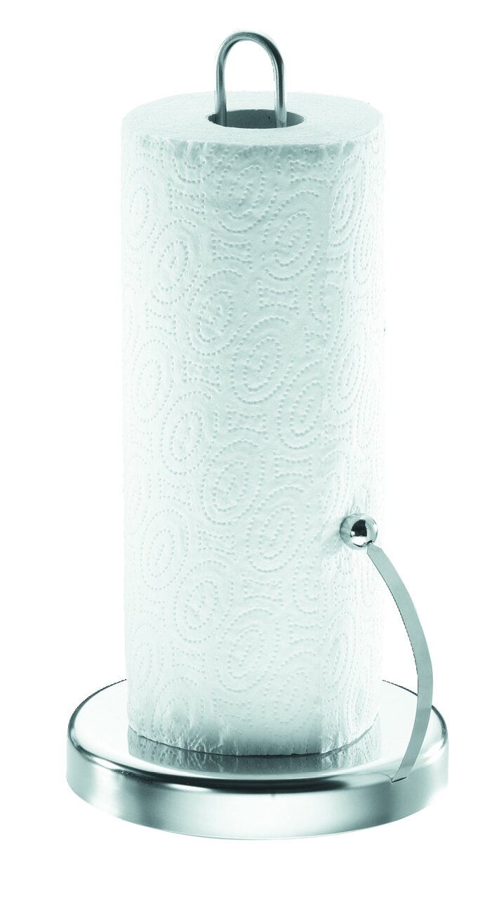Küchenrollenhalter Spenso aus Metall mit einer Küchenrolle, seitliche Perspektive