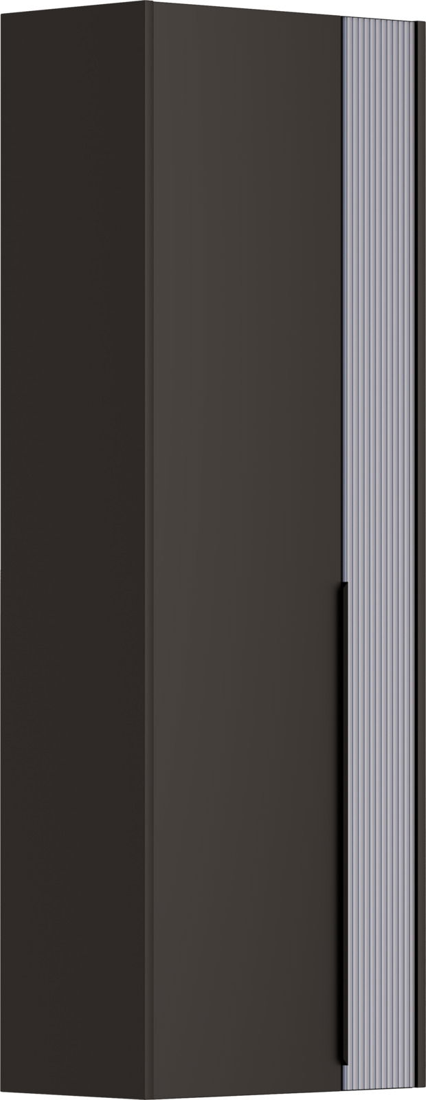 Dieter Knoll Hängegarderobenschrank TURIN Schwarzer Hängegarderobenschrank mit vertikalen Linien auf der rechten Seite, Frontalansicht