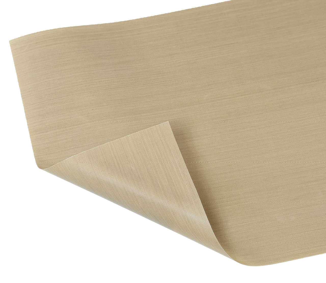 Dauerbackfolie in beige, leicht aufgerollt, aus der Vogelperspektive fotografiert