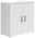 Carryhome Kommode MULTISTAURAUM Weiße Kommode mit zwei Türen und schwarzen Griffen, seitliche Perspektive