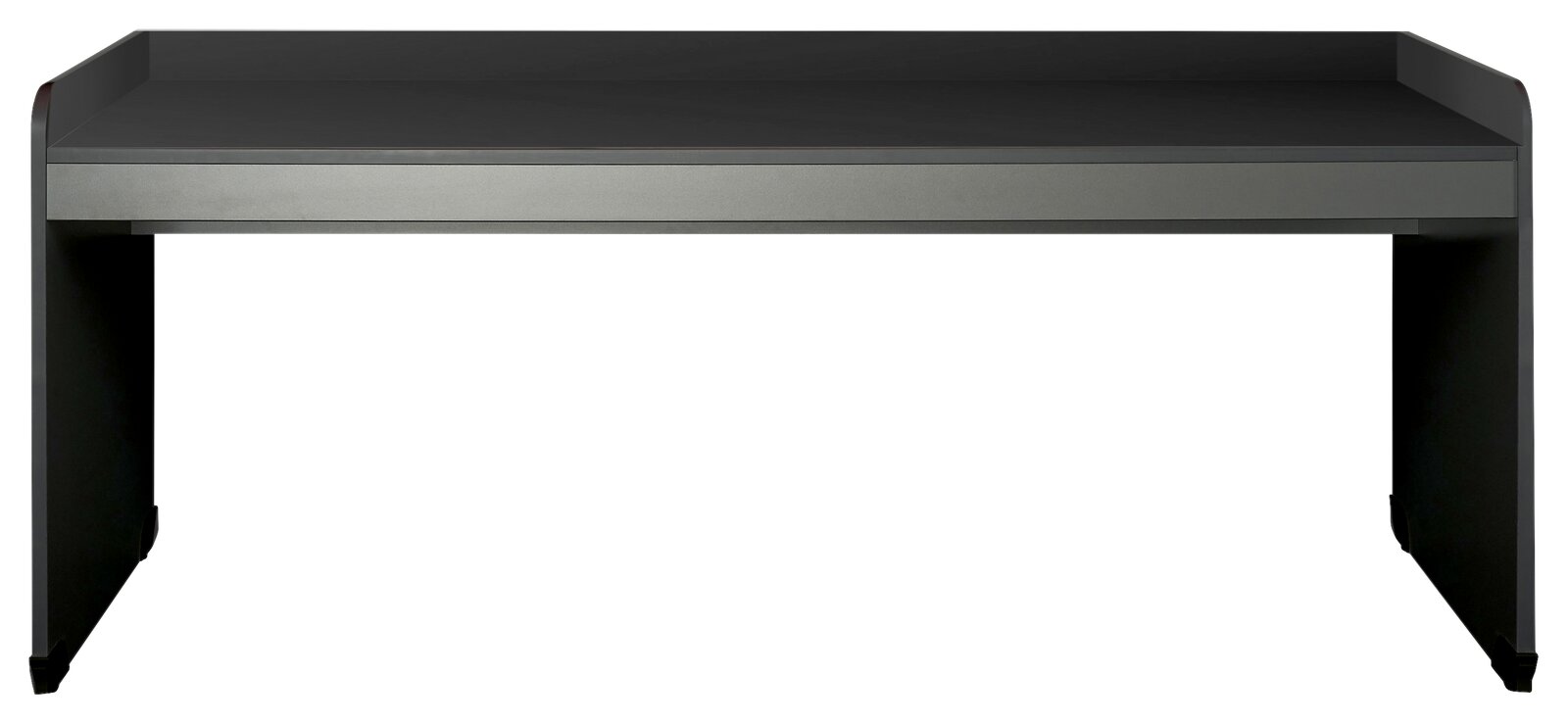 Moderner Schreibtisch in dunklem Design, Frontalansicht