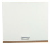 Hängeschrank 60 in weiß mit Holzleiste, Frontansicht