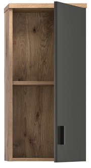 Hängeschrank aus Holz mit geöffneter Tür, Frontansicht