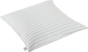 Outdoor-Kissen mit grauen Streifen, perspektivisch von der Seite fotografiert