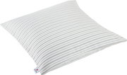 Outdoor-Kissen mit grauen Streifen, perspektivisch von der Seite fotografiert