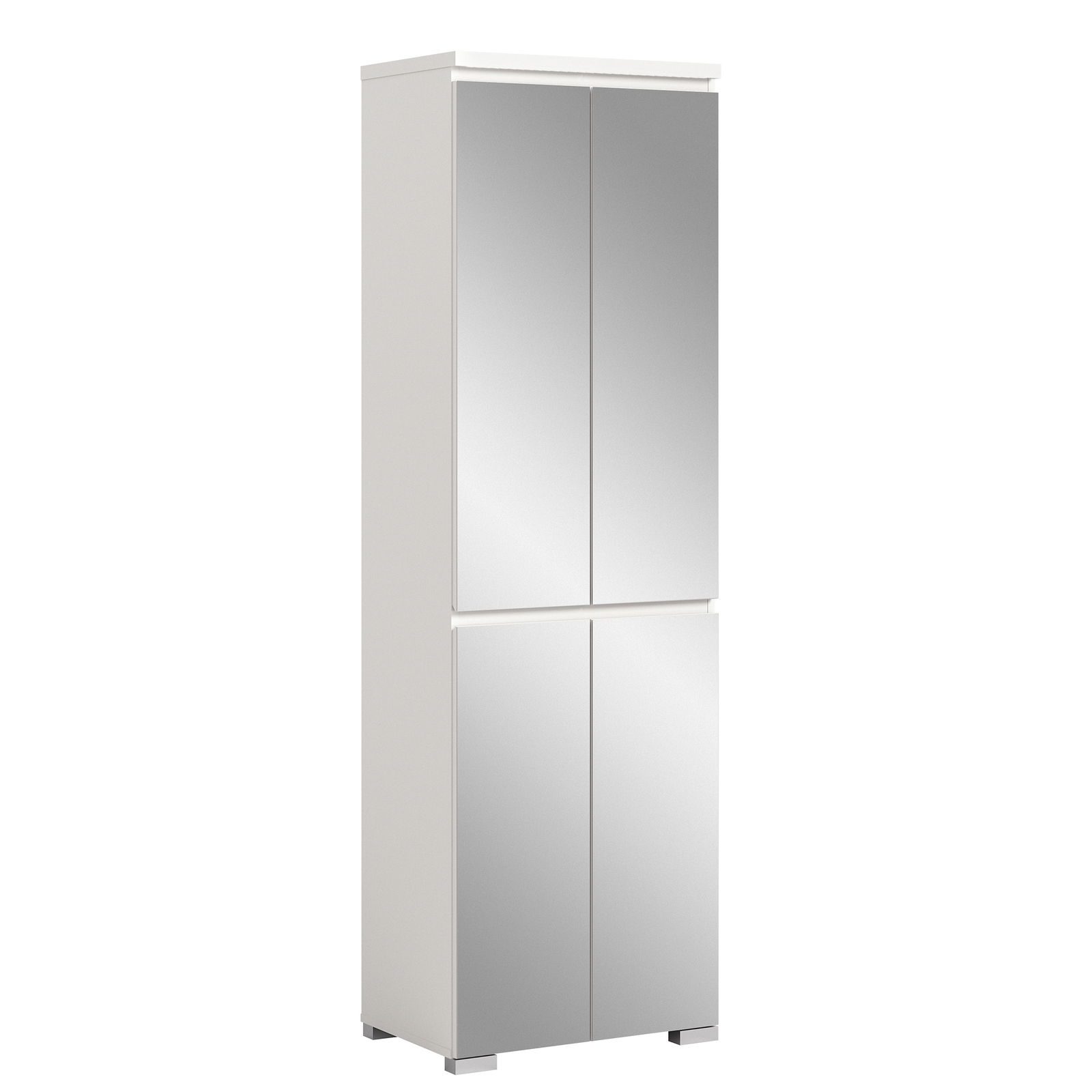 MID.YOU Schuhschrank SHOELOVE Weißer Schuhschrank mit Spiegeltüren, frontal betrachtet