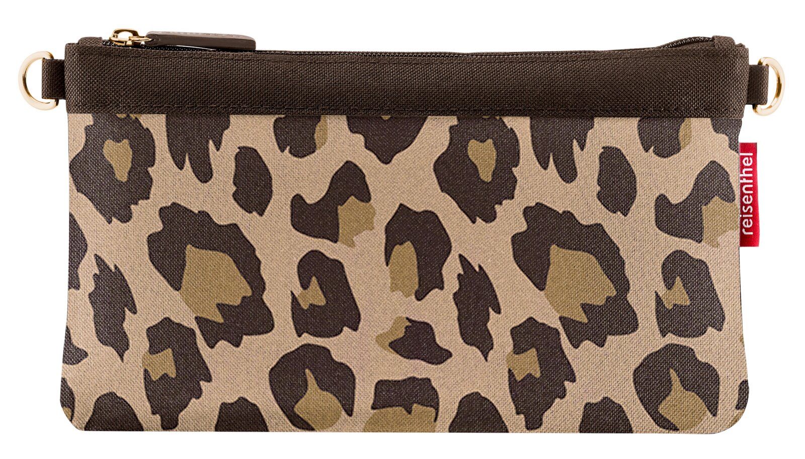 Leopardenmuster Mini-Tasche mit Reißverschluss, Vorderansicht