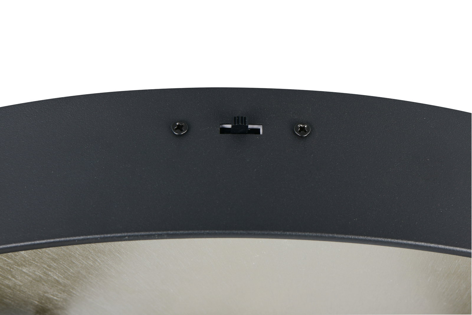 Nahaufnahme der Deckenleuchte Trio Leuchten ORBIT mit Blick auf die Oberseite und Befestigungselemente.