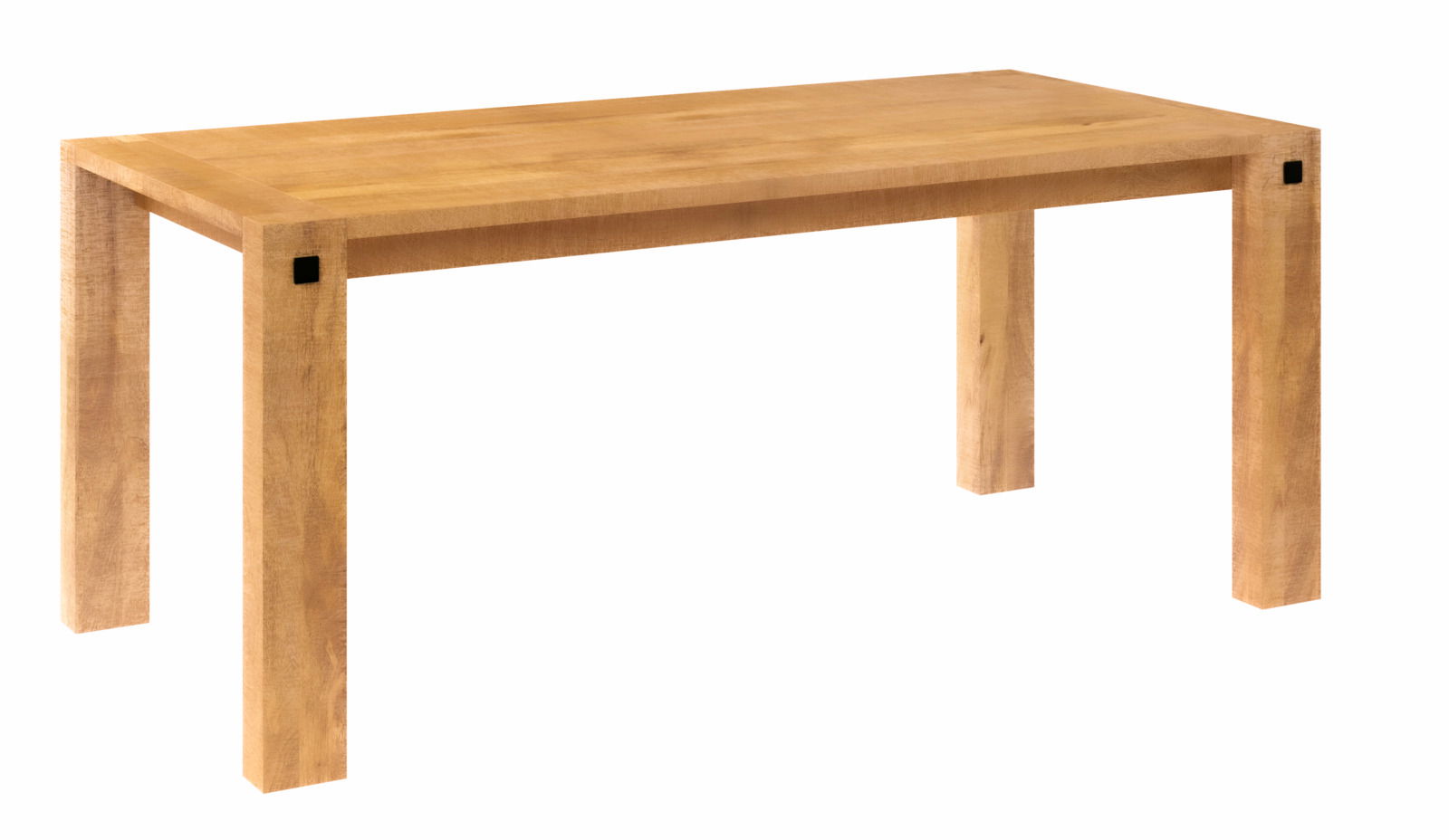 Landscape Esstisch BARANDA Holzesstisch mit rechteckiger Tischplatte und vier stabilen Beinen, aus seitlicher Perspektive fotografiert.