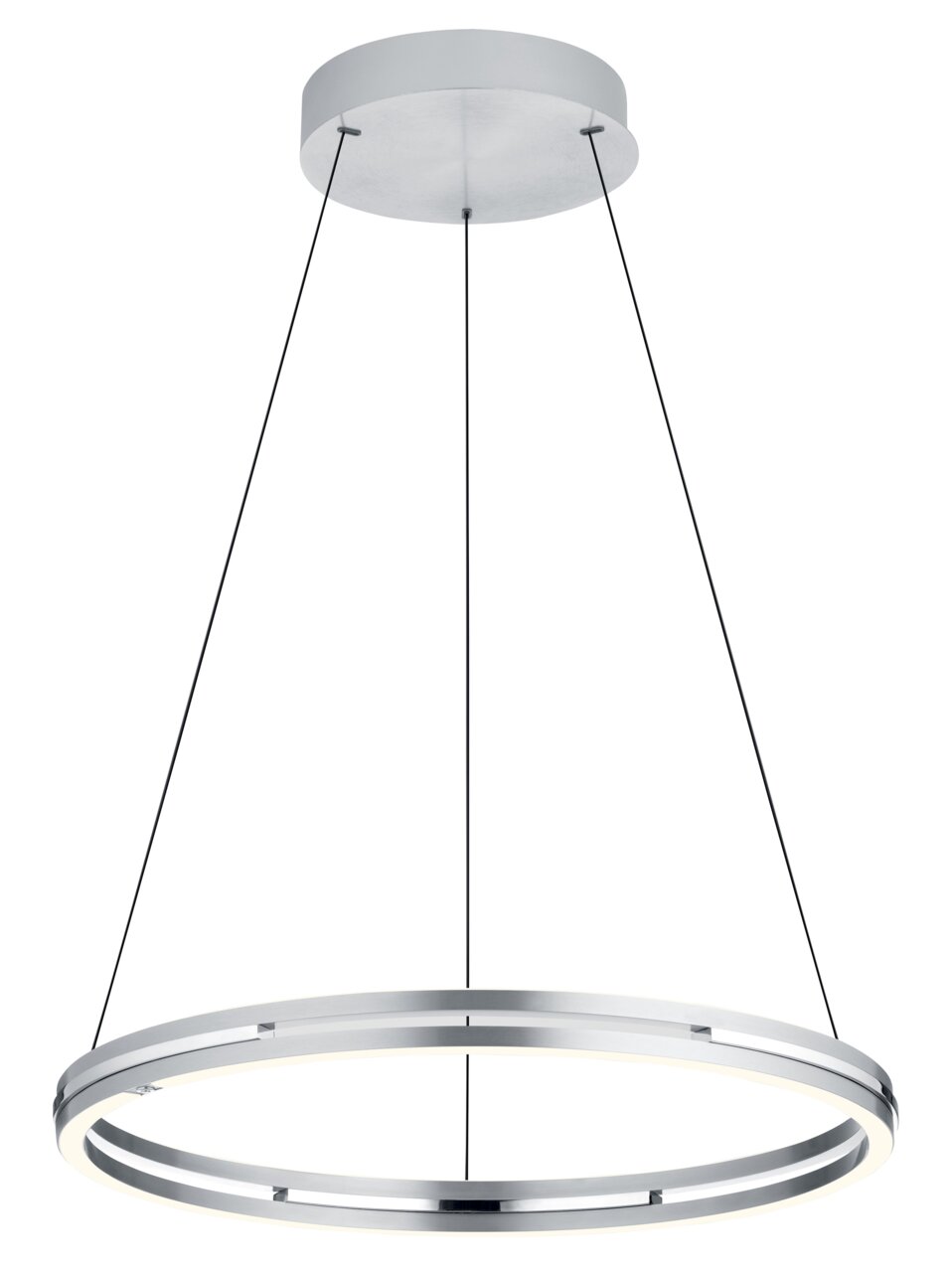 Elements by Bankamp LED-Pendelleuchte ELEMENTS Moderne LED-Pendelleuchte in Ringform, silberfarben, von unten betrachtet.