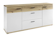 Modernes Sideboard mit Holz- und Weißoptik, Frontansicht