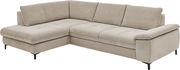 Beige Eckgarnitur mit modernem Design, Ansicht von schräg vorne