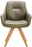 Waldwelt Armlehnstuhl ARUBA Moderner Armlehnstuhl mit olivgrünem Lederbezug und Holzbeinen, Frontalansicht