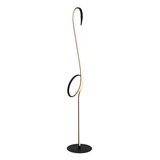 Moderne Stehlampe mit geschwungenem Design, seitliche Perspektive