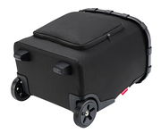 Schwarzer Carrycruiser Plus mit robustem Rahmen und Rädern, seitliche Perspektive