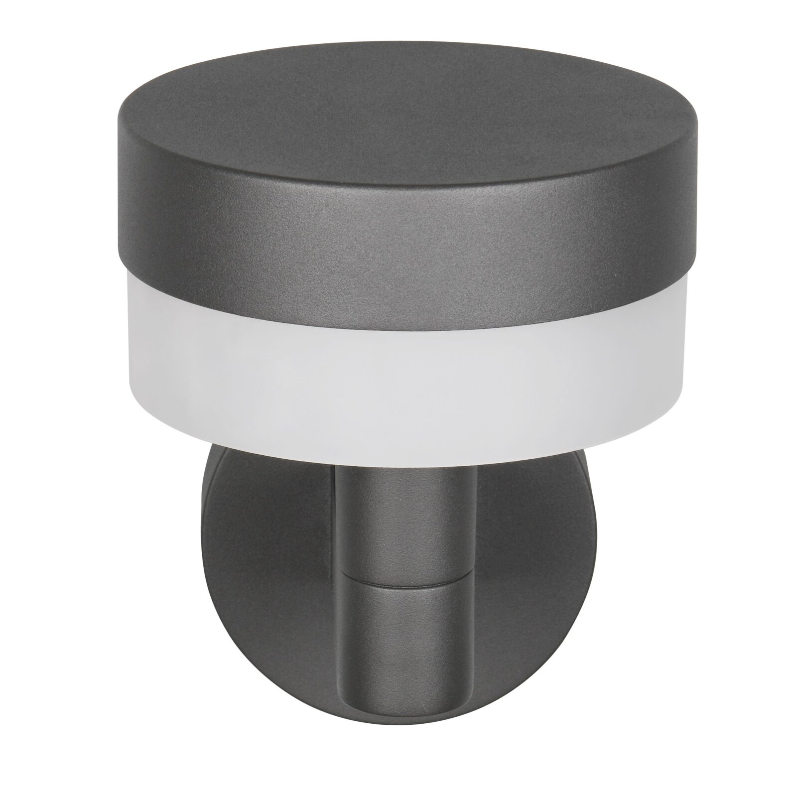 Moderne LED-buitenwandlamp in cilindrische vorm, zijaanzicht