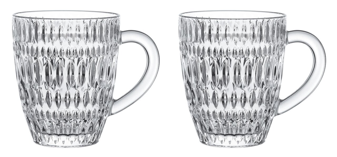 Nachtmann Becher 2er-Set ETHNO Zwei transparente Becher mit Ethno-Muster, seitliche Perspektive