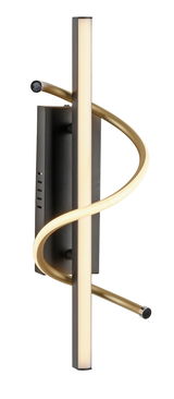 Moderne Wand- und Deckenleuchte EMANDA mit geschwungenem Design, seitliche Perspektive