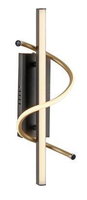 Moderne Wand- und Deckenleuchte EMANDA mit geschwungenem Design, seitliche Perspektive