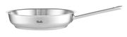 Edelstahlpfanne mit langem Griff, seitliche Ansicht