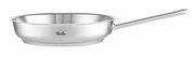 Edelstahlpfanne mit langem Griff, seitliche Ansicht