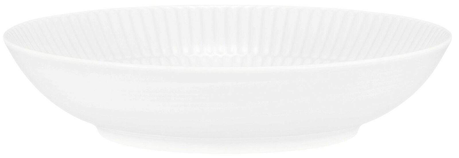 Seltmann Weiden Suppenteller AMINA Weißer, runder Suppenteller mit geriffeltem Rand, seitliche Perspektive