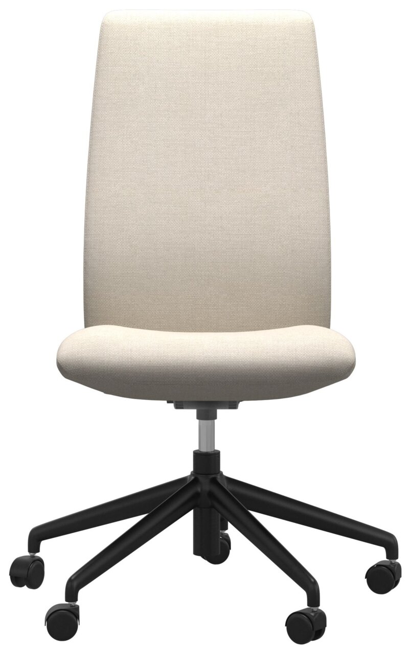 Moderne thuiskantoorstoel in beige, vooraanzicht