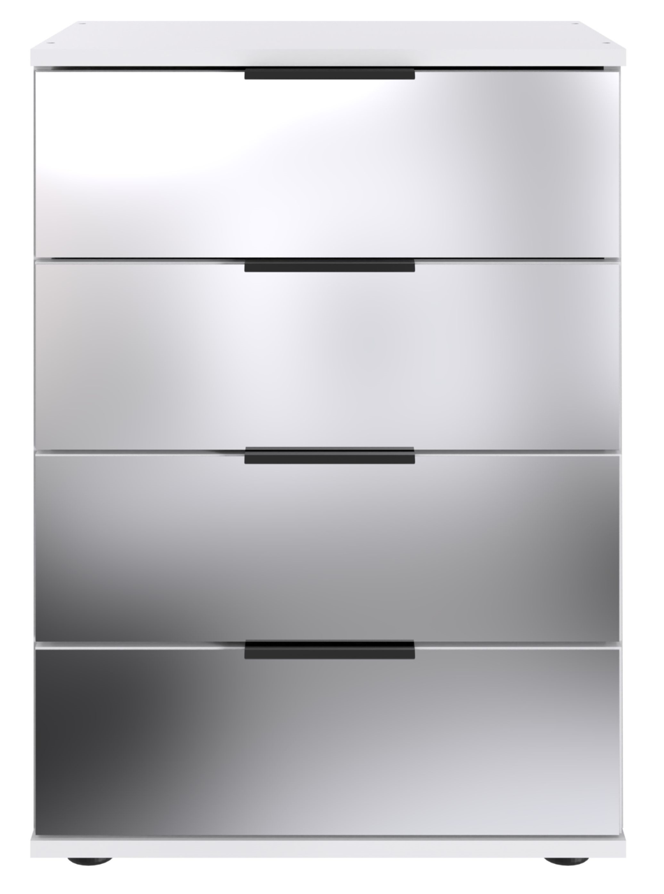 Z2 Nachtkommode SAIGON Moderne Nachtkommode mit vier Schubladen in Hochglanzoptik, Frontalansicht