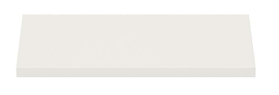 Weißer Einlegeboden aus seitlicher Perspektive