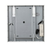 Rückansicht einer LED-Deckenleuchte mit sichtbarer Verkabelung und Montagestruktur.