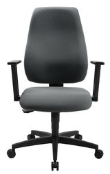 Ergonomischer Bürostuhl in grauer Farbe, Vorderansicht
