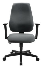 Ergonomischer Bürostuhl in grauer Farbe, Vorderansicht