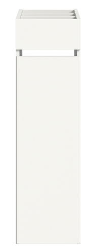 Weißes Anstellregal, frontale Ansicht