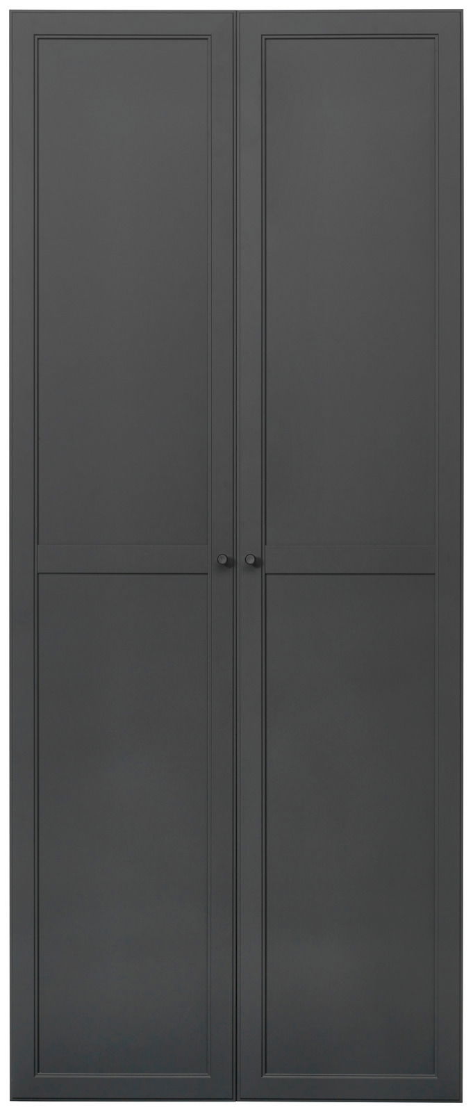 Schwarzes Tür-Set mit zwei Paneelen, frontale Ansicht
