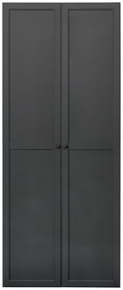 Schwarzes Tür-Set mit zwei Paneelen, frontale Ansicht