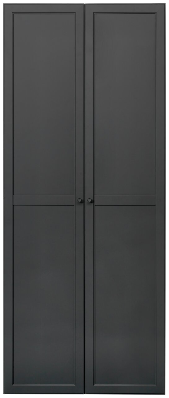 Schwarzes Tür-Set mit zwei Paneelen, frontale Ansicht