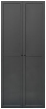 Schwarzes Tür-Set mit zwei Paneelen, frontale Ansicht