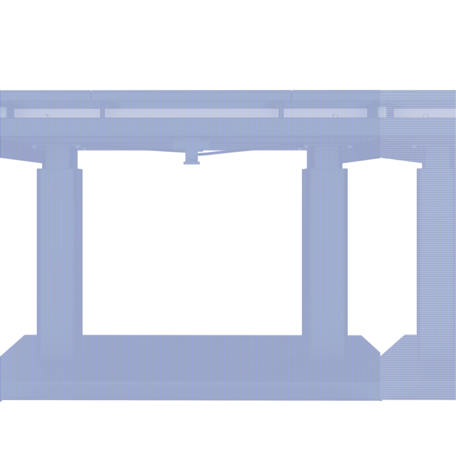 Moderner schwarzer Gartentisch aus der Seitenperspektive mit robustem Gestell.