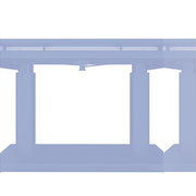 Moderner schwarzer Gartentisch aus der Seitenperspektive mit robustem Gestell.