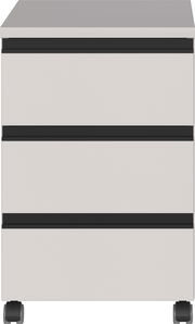 Rollcontainer mit drei Schubladen, Vorderansicht, auf Rollen, Modell BEDANO