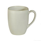 Weiße Tasse mit Henkel, seitliche Perspektive