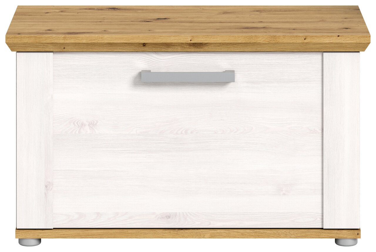 Sitzbank mit Holzoptik, Frontansicht