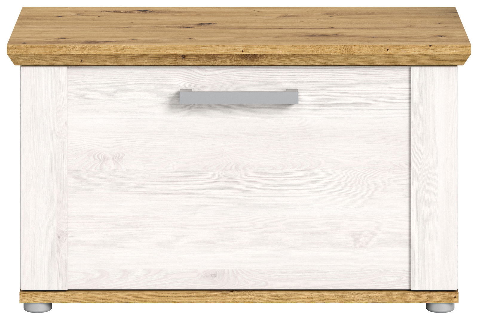 Sitzbank mit Holzoptik, Frontansicht