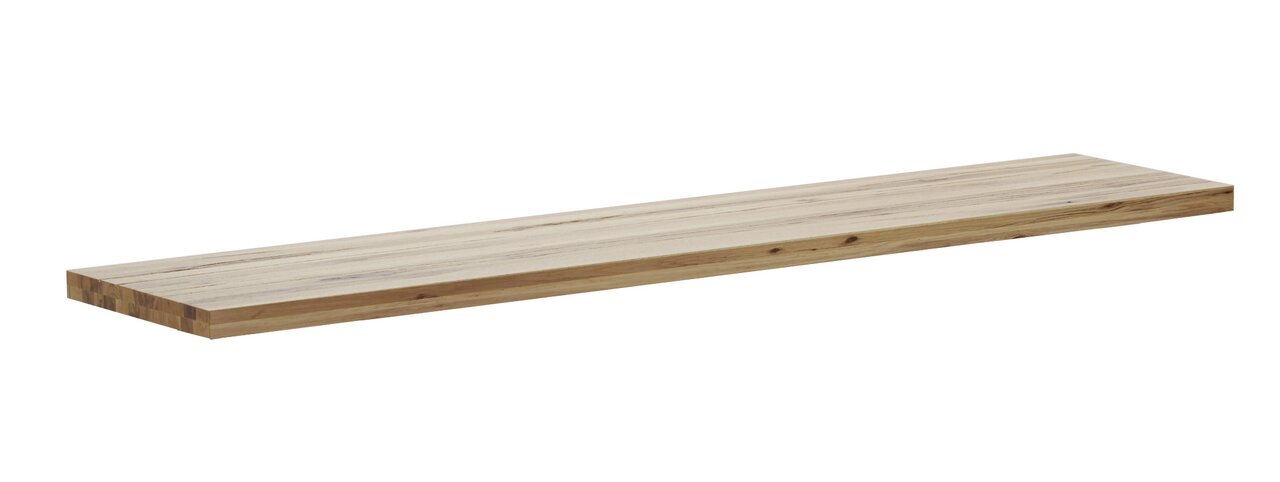 Holzbankplatte in heller Holzoptik, seitliche Perspektive